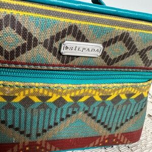 Silpada Tucson Jewelry Travel Tote Case Aztec Southwest Print Teal